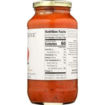 Monte Bene - Spicy Marinara Pasta Sauce - 24oz (Pack of 6) - Non GMO, Whole 30 Approved, Gluten Free - Glass Jars