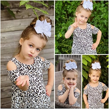 Arshiner Girls Floral Casual T-Shirt Dress Leopard Print