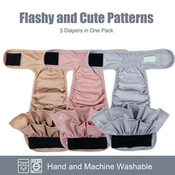 Wegreeco Dog Diapers Female (3 Pack) – Comfortable & Reusable for Dogs in Heat