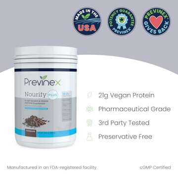 Previnex Nourify Plus Vegan Protein Powder - Low Sugar