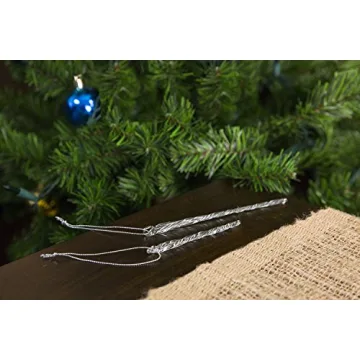 Kurt Adler 3-1/2-Inch-5-1/2-Inch Clear Glass Icicle Ornament Set of 24 Pieces (1)