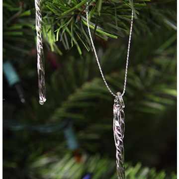 Kurt Adler 3-1/2-Inch-5-1/2-Inch Clear Glass Icicle Ornament Set of 24 Pieces (1)