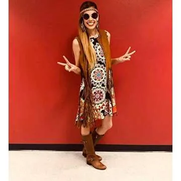 Stylish EVISWIY 70s Hippie Vest Set for Women