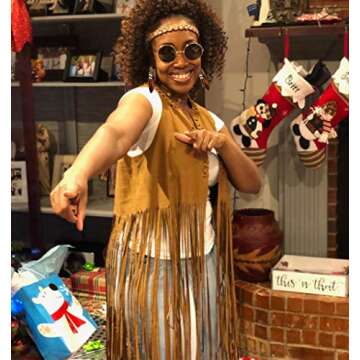 Stylish EVISWIY 70s Hippie Vest Set for Women