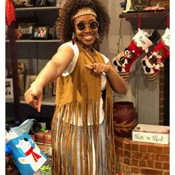 Stylish EVISWIY 70s Hippie Vest Set for Women