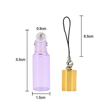 Mavogel Essential Oil Roller Bottles - 24 Pack 5ml Pearl Colored Glass Roller Bottles with Stainless Steel Roller Balls, Essential Oil key Opener and Droppers Included