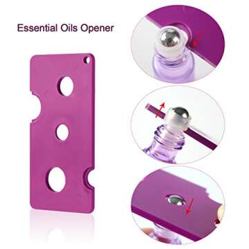 Mavogel Essential Oil Roller Bottles - 24 Pack 5ml Pearl Colored Glass Roller Bottles with Stainless Steel Roller Balls, Essential Oil key Opener and Droppers Included