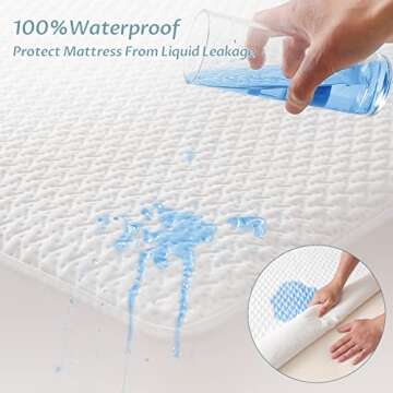 Reaks King Size Bed Waterproof Mattress Protector-Cooling Mattress Cover with Fitted Deep Pocket Up ...