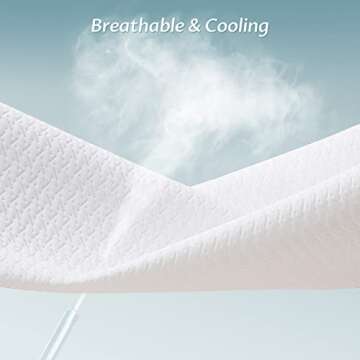 Reaks King Size Bed Waterproof Mattress Protector-Cooling Mattress Cover with Fitted Deep Pocket Up to 18''