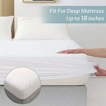 Reaks King Size Bed Waterproof Mattress Protector-Cooling Mattress Cover with Fitted Deep Pocket Up to 18''