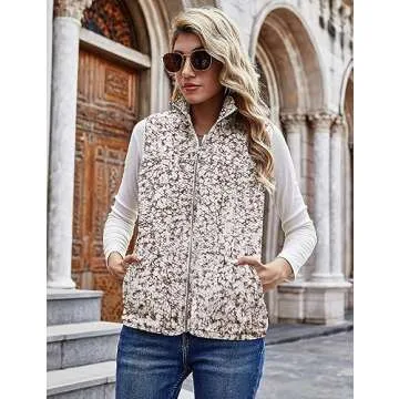 LOMON Women's Outerwear Vests Stand Collar Sleeveless Softshell Jacket with Pockets Hiking Vest Brow...