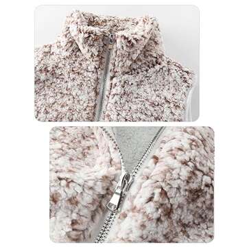 LOMON Women's Outerwear Vests Stand Collar Sleeveless Softshell Jacket with Pockets Hiking Vest Brown S