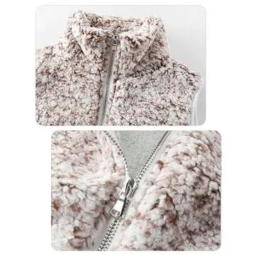 LOMON Women's Outerwear Vests Stand Collar Sleeveless Softshell Jacket with Pockets Hiking Vest Brown S