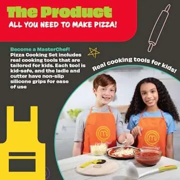 MasterChef Junior Pizza Cooking Set - Real Cookware for Kids