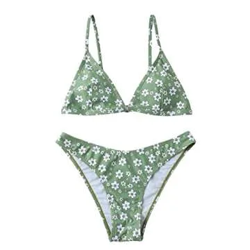 Floerns Stylish Floral Print Two Piece Bikini for Women