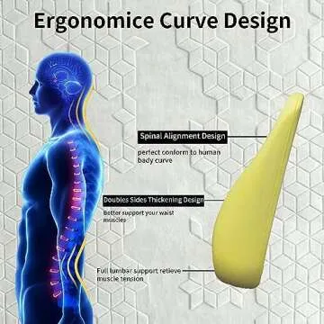 XINJUN Memory Foam car Lumbar Support Pillow - Memory Foam Back Cushion - Used for car Seats, Office Chairs, recliners, Sofas, etc. (Black)