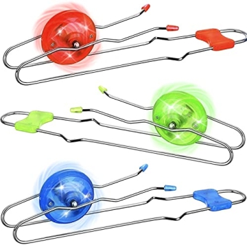 Jishi Retro Magic Rail Twirler 3Pcs Light Up Glow Magnetic Gyro Wheel, Cool Unique Nostalgia Gifts f...