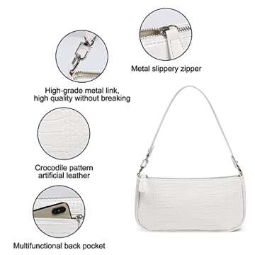 Elegant Retro Classic Clutch Bag for Women - White