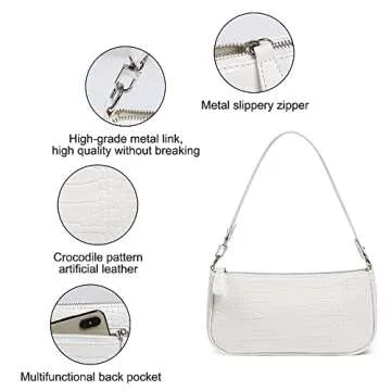 Elegant Retro Classic Clutch Bag for Women - White