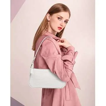 Elegant Retro Classic Clutch Bag for Women - White