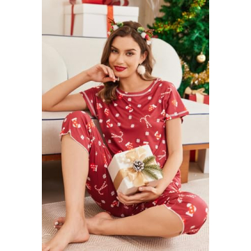 Ekouaer Women's Floral Capri Pajama Sets - Soft Sleepwear