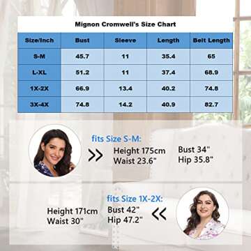 Mignon Cromwell Women's Floral Bride Bridesmaids Robe Satin Wedding Kimono Bridal Dressing Gown Sleepwear,Turquoise, M