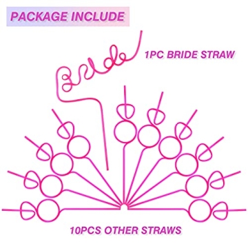 Large Bride Straws 11PCS for Bachelorette Parties