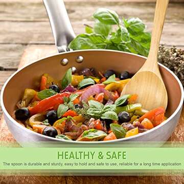 Patelai 2 Pieces Wooden Heart Spoons for Cooking 12.2 Inch Bamboo Spoon Kitchen Utensils for Housewarming, Valentines, Birthday, Wedding Gifts