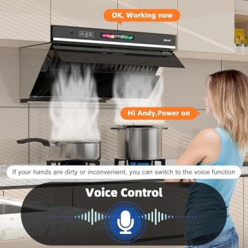 Under Cabinet Range Hood 30 inch with Voice/Gesture Control, 900 CFM