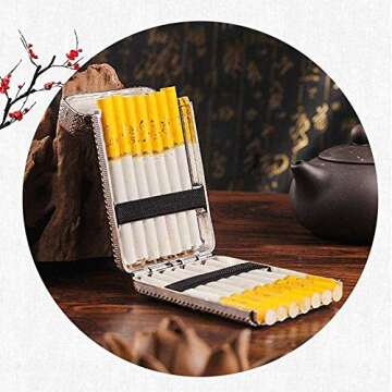 Sifanhao Vintage Metal Cigarette Case Box Three-Sided Engraved Slim Box Classical European Style Men Smoking Fine Gift