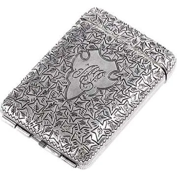 Sifanhao Vintage Metal Cigarette Case Box Three-Sided Engraved Slim Box Classical European Style Men Smoking Fine Gift