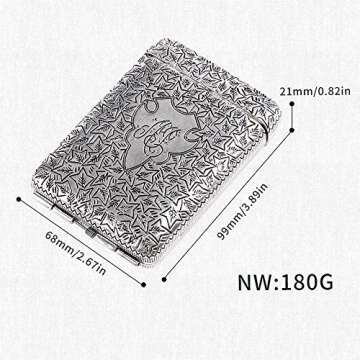 Sifanhao Vintage Metal Cigarette Case Box Three-Sided Engraved Slim Box Classical European Style Men Smoking Fine Gift