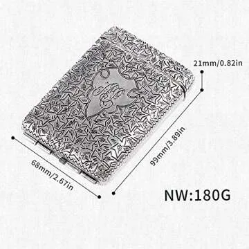 Sifanhao Vintage Metal Cigarette Case Box Three-Sided Engraved Slim Box Classical European Style Men Smoking Fine Gift