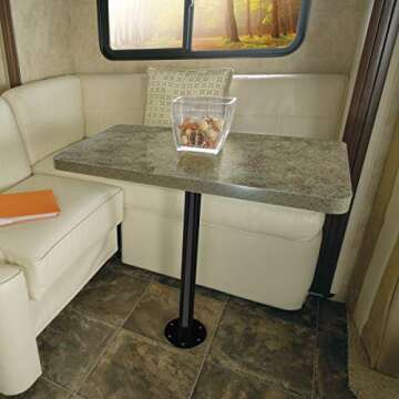 Manufacturers' Select ITC RV or Boat Table Leg System. SurFit 29" Leg, Black, Recessed Mount with Po...