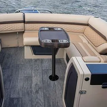 Manufacturers' Select ITC RV or Boat Table Leg System. SurFit 29" Leg, Black, Recessed Mount with Polymer Floor Base and Alumimum Table Base