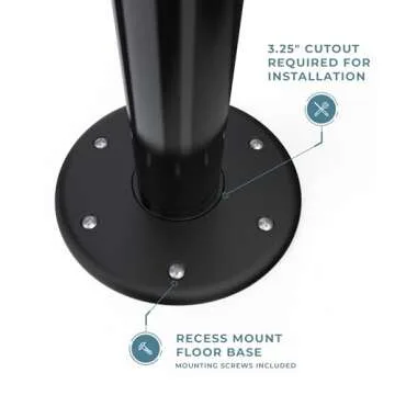 Manufacturers' Select ITC RV or Boat Table Leg System. SurFit 29" Leg, Black, Recessed Mount with Polymer Floor Base and Alumimum Table Base