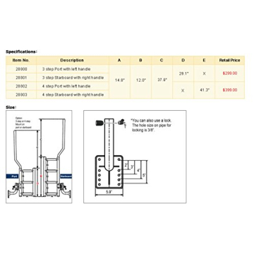 Quality Mark Bow Step - Safe 3-Step Boat Ladder
