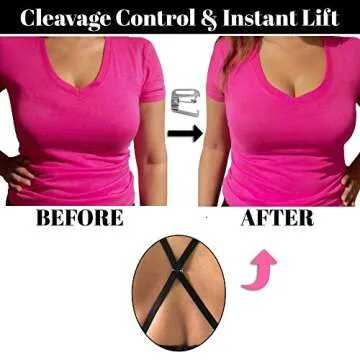 STRAP N' GUARD NON-SLIP Bra Clips, RacerBack Conceal Bra Straps Holder Cleavage Control by Pin Straps