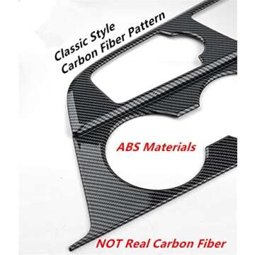 Cnaurda 2Pcs Carbon Fiber Style Car Gear Shift Panel Cover Interior Central Gear Control Panel Prote...