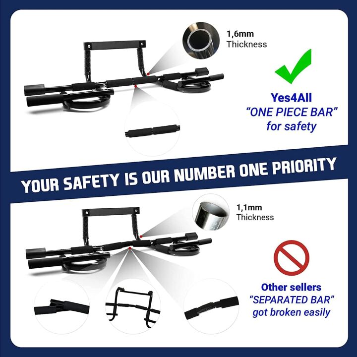 Yes4All Pull Up Bar & Ab Straps for Home Gym