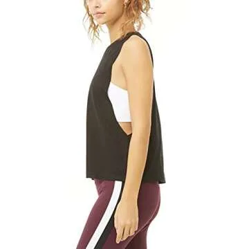 Bestisun High Neck Workout Tank Tops Yoga Clothing Athletic Running Sleeveless Shirts for Women Black M