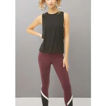 Bestisun High Neck Workout Tank Tops Yoga Clothing Athletic Running Sleeveless Shirts for Women Black M