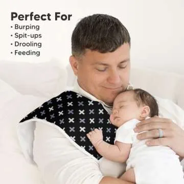 Organic Burp Cloths for Baby Boys and Girls - 5-Pack Super Absorbent Burping Cloth, Burp Clothes, Soft & Plush, Newborn Milk Spit Up Rags, Burpy Cloth Bib for Unisex, Burping Rags (MONOS)