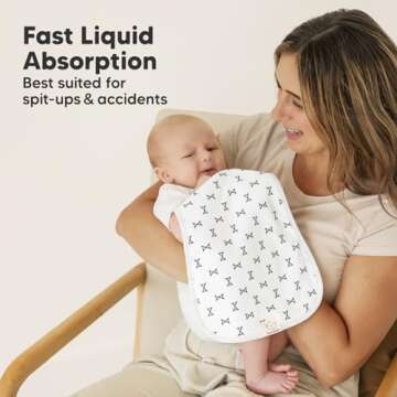 Organic Burp Cloths for Baby Boys and Girls - 5-Pack Super Absorbent Burping Cloth, Burp Clothes, Soft & Plush, Newborn Milk Spit Up Rags, Burpy Cloth Bib for Unisex, Burping Rags (MONOS)