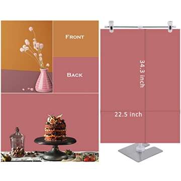 iProTech 7PCS 14Patterns Double-Sided Product Food Photography Background Paper with Stand, Waterproof Reusable 34x23in Photo Tabletop Backdrops for Jewelry Cosmetics Makeup Online