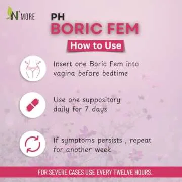 N'More Boric Acid Vaginal Suppositories- 100% Pure - Made in USA- Boricfem Vaginal Health Supplement- 30 Servings (Pack of 1)