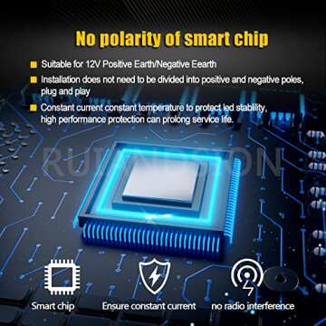 Ruiandsion BA7S Instrument LED Light F3 1 LED 12V DC White Car Mini Bulbs Lamps Led Car Instrument Light Warning lamp,Negative Earth (Pack of 4)