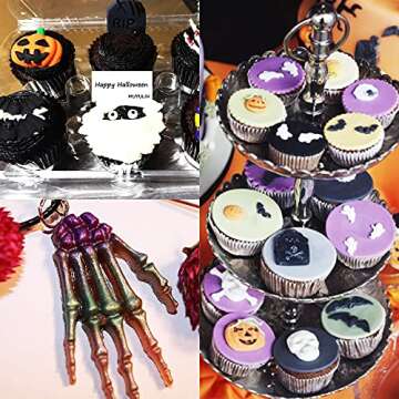 Halloween Chocolate Molds, (6PCS) Skull Spider Pumpkin Silicone Chocolate Mould, Ghost Candy Mold for Halloween, Thanksgiving, to Baking Cake Decor Cupcake Toppers Resin Keychain