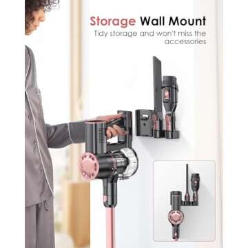 Vexilar V8PRO Cordless Vacuum Cleaner for Home - 25Kpa Stick Vacuum with Self Standing Design, Max 35Min Runtime, 6 in 1 Lightweight Vacuum for Hardwood Floors and Carpet Pet Hair (Champagne)