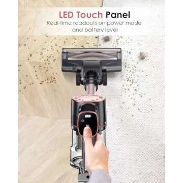 Vexilar V8PRO Cordless Vacuum Cleaner for Home - 25Kpa Stick Vacuum with Self Standing Design, Max 35Min Runtime, 6 in 1 Lightweight Vacuum for Hardwood Floors and Carpet Pet Hair (Champagne)